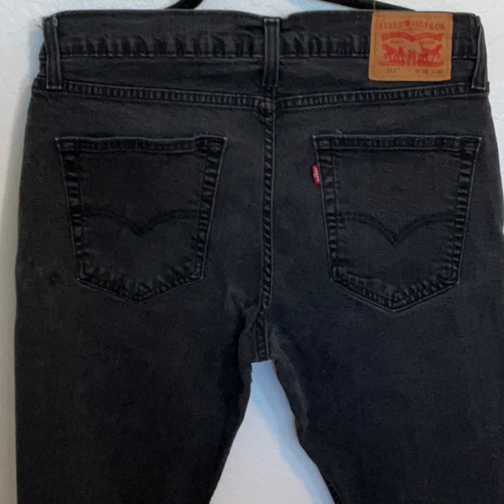 LEVIS RELAXED FIT BLACK DENIM JEANS MENS SIZE 36X30